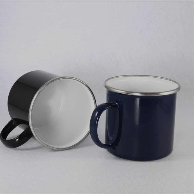 搪瓷制品 搪瓷口杯可定制logo搪瓷加厚包边杯生产厂家定制加工
