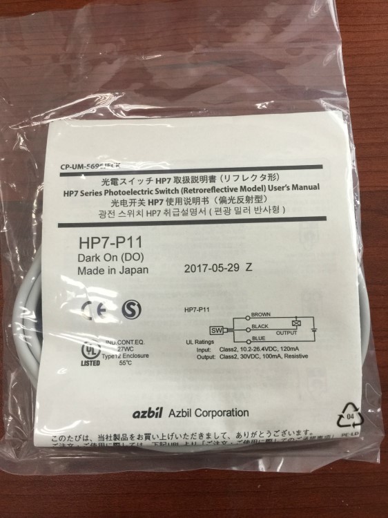 日本山武代理商銷售Azbil原裝光電傳感器HP7系列庫存現(xiàn)貨供應(yīng)