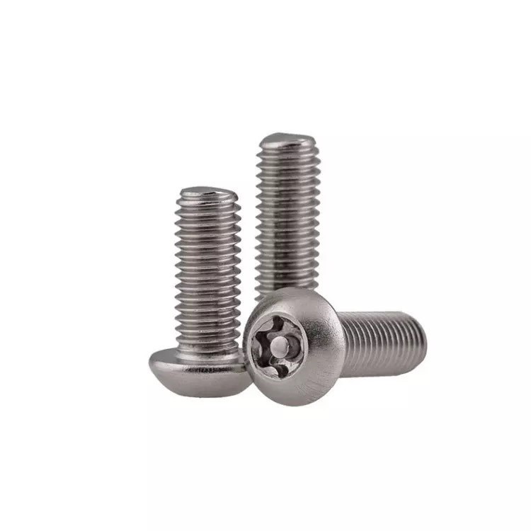 M2/2.5/3/4/5mm304不銹鋼盤頭梅花防盜螺絲 半圓頭帶柱防盜螺栓