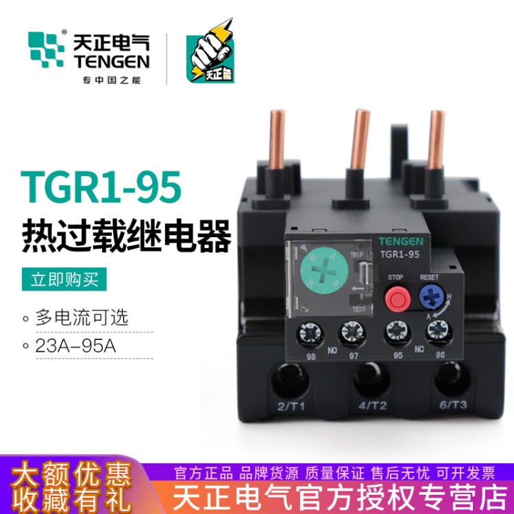 TENGEN天正 TGR1-95熱繼電器JR28-93 JRS1D NR2-93熱過載保護(hù)器