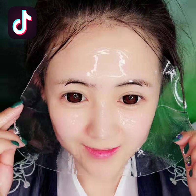 抖音女神櫻花同款保濕補(bǔ)水修護(hù)海藻膠原面膜透明水晶果凍面膜OEM