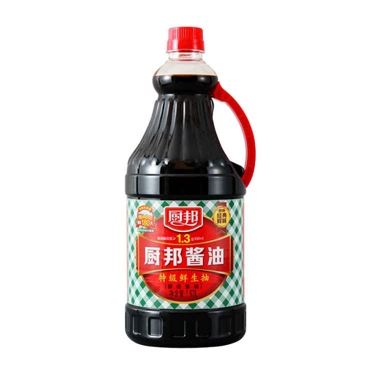 厨邦酱油1.63L 特级生抽 黄豆酿造 美味鲜酱油调味品