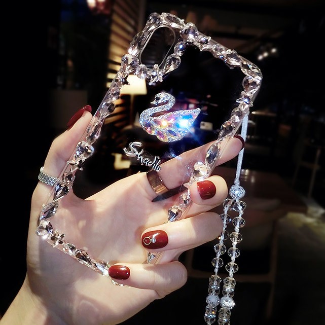 適用新款蘋果X手機殼批發帶掛繩iPhone7plus6s閃鉆8XSmax潮女oppo