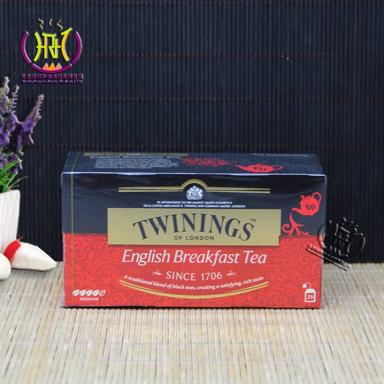 英国 twinings川宁英国早餐红茶阿萨姆茶2G*25片*12盒