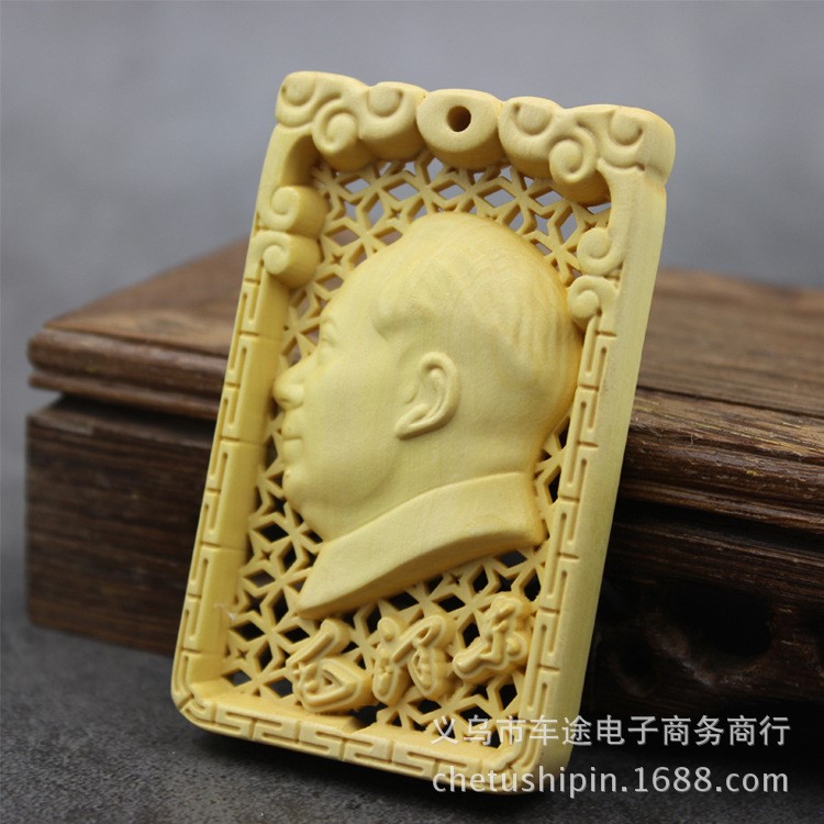 廠家直銷黃楊木小配件雕佛像木質工藝品手工DIY飾品汽車掛件配件