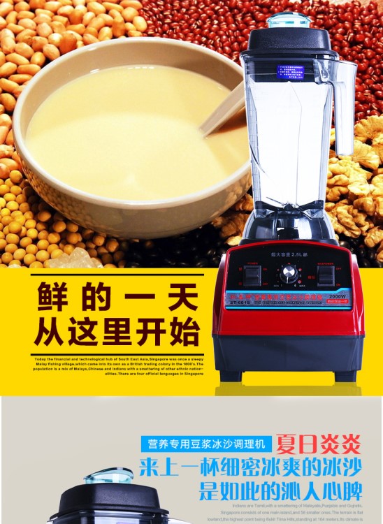 松泰ST-601S奶茶店商用沙冰機(jī)現(xiàn)磨無渣豆?jié){機(jī)大馬力蔬果攪拌機(jī)