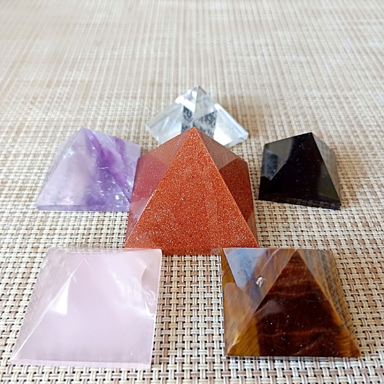 白水晶黑曜石粉晶紫水晶青金石水晶金字塔接受大尺寸定做