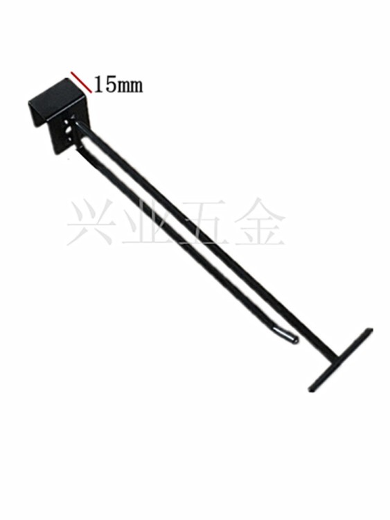廠家直銷 噴粉噴塑黑色方管雙線掛鉤 卡方通管雙線超市展示金屬