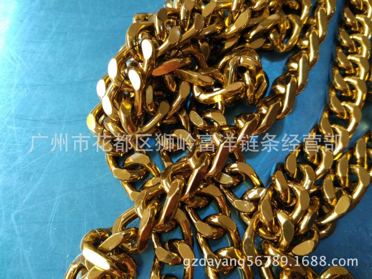 《產品》古金色包包鏈條 不褪色 四邊磨鋁鏈 當下流行款式