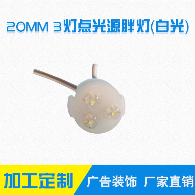 廠家直銷LED點光源 20mm公分 IP68防水三燈點光源 白色 3燈點光源