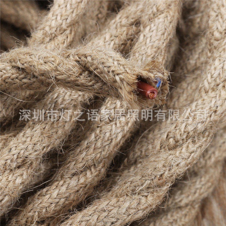 DIY吊燈電線麻繩復古編織線天女散花吊燈麻花電線愛迪生吊燈線