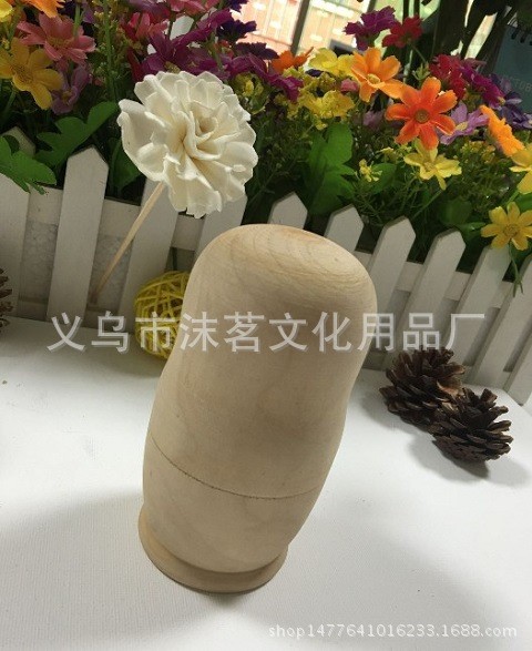 DIY木質(zhì)工藝品   俄羅斯套娃   五件套娃 原木胚 涂鴉