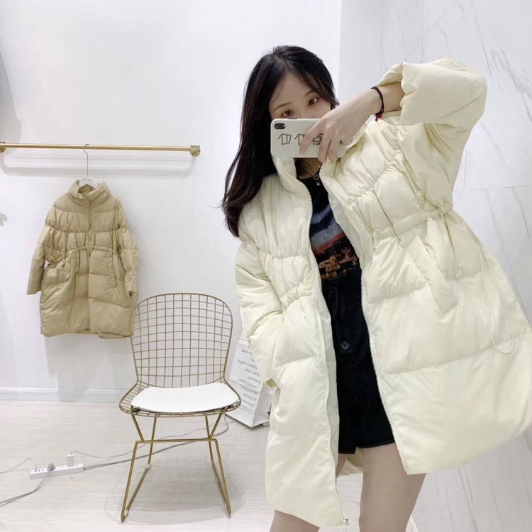 羽絨服女2019新款韓版中長(zhǎng)款公主裙斗篷A字裙擺收腰顯瘦冬季外套