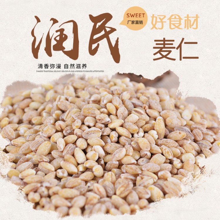 厂家代加工微波低温烘焙熟麦仁现磨豆浆食材小麦仁膳食磨粉供应