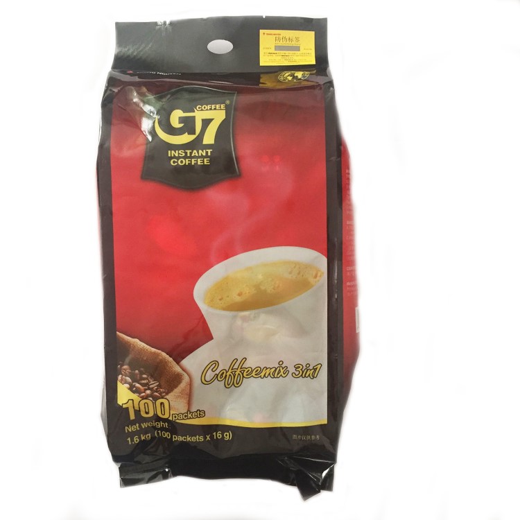 越南G7咖啡速溶三合一咖啡粉1600克100包特濃網紅食品批發