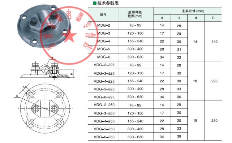 高低压电缆固定金具线夹 5/&phi;140 300-400MM单母线软母排电力MDG