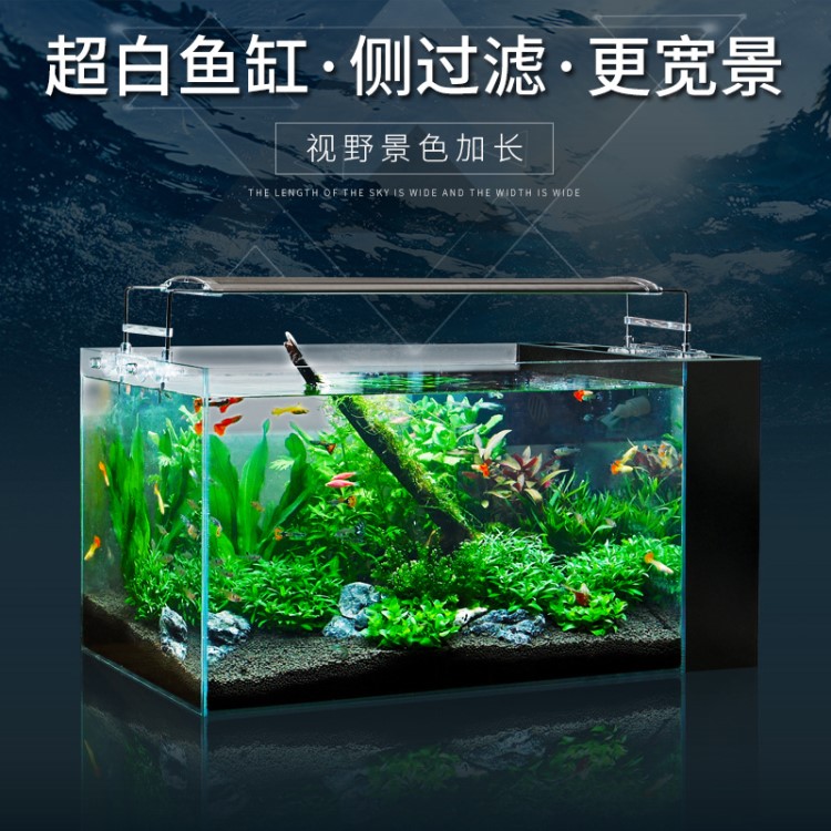 魚缸客廳小型 家用烏龜缸子彈頭水族箱水陸缸裝飾金魚生態(tài)草缸