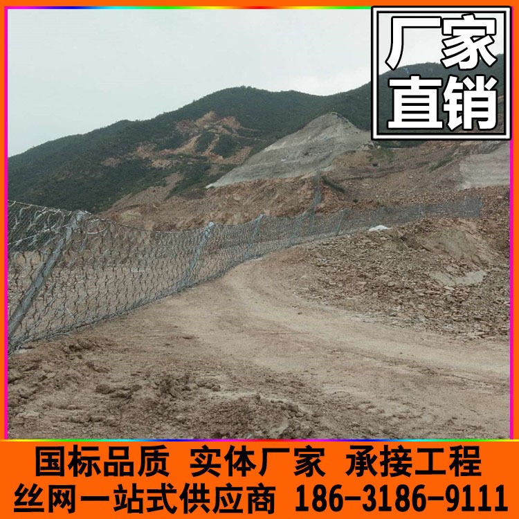 边坡灾害治理防护柔性被动拦石网 柔性被动防护网 RX050型被动网