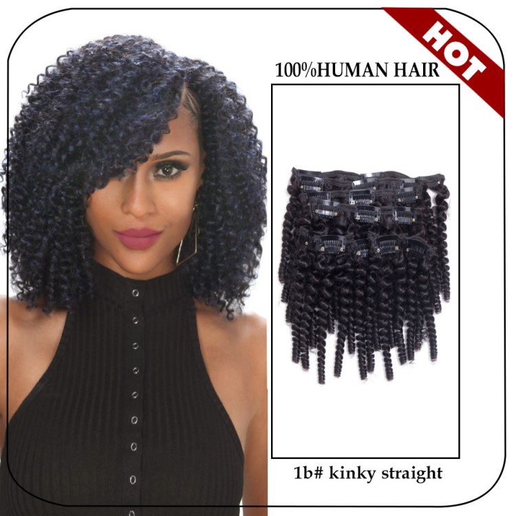 kinky curly clip in human hair 70g/100g 真人發(fā)卡子發(fā)接發(fā)