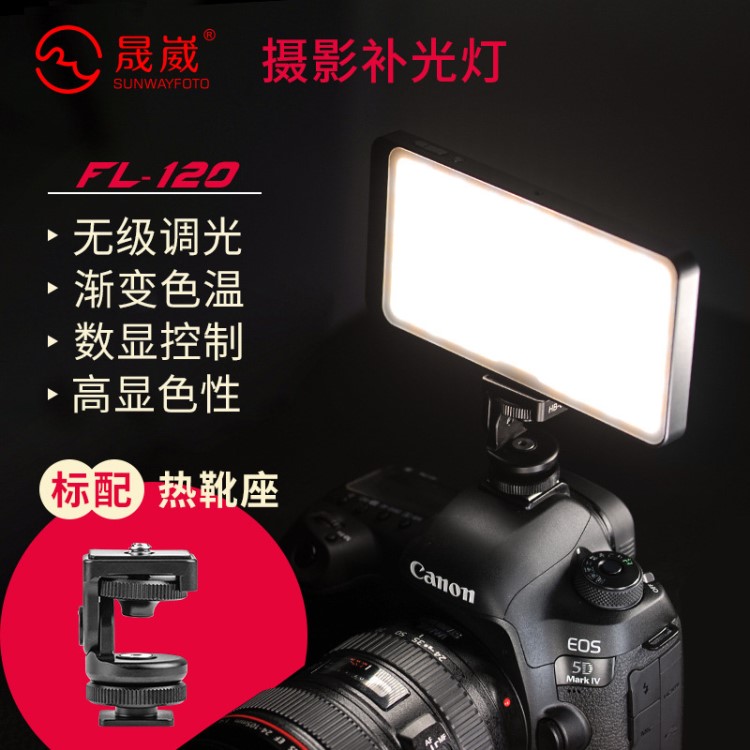 晟崴FL-120LED單反補(bǔ)光燈攝影燈常亮拍照燈外拍燈影室燈視頻直播