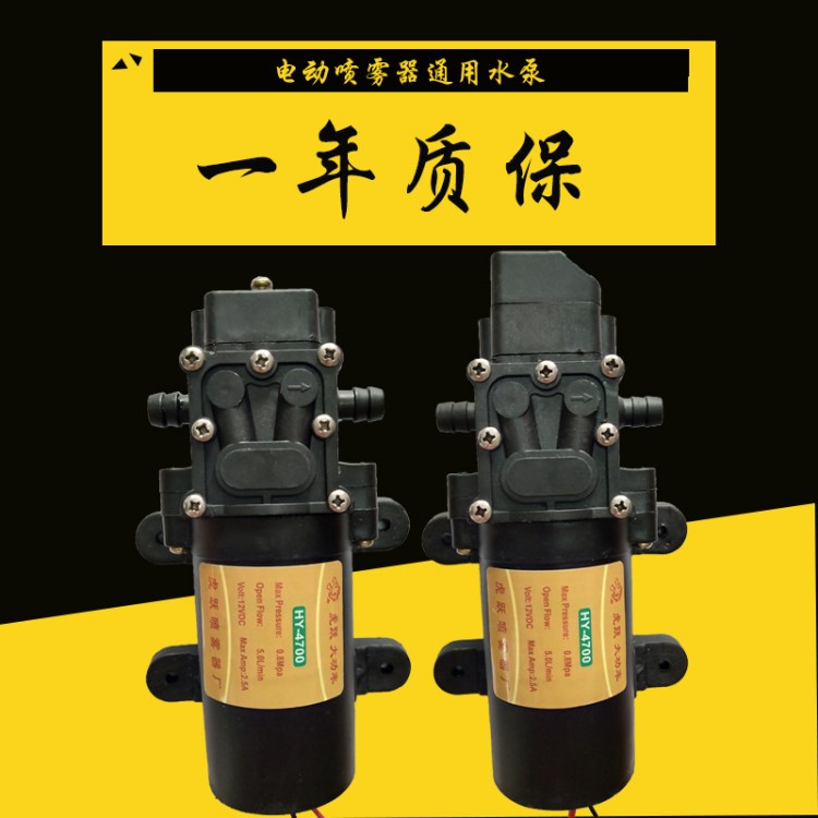 12v虎躍電動(dòng)農(nóng)用噴霧器水泵配件高壓大功率智能型微型自吸隔膜泵