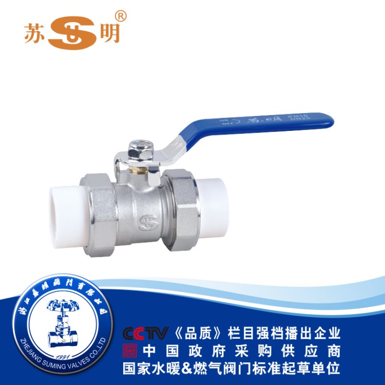 蘇明 ppr雙活接銅球閥4分20 6分25 1寸32內(nèi)牙活接球閥ppr水管閥門(mén)