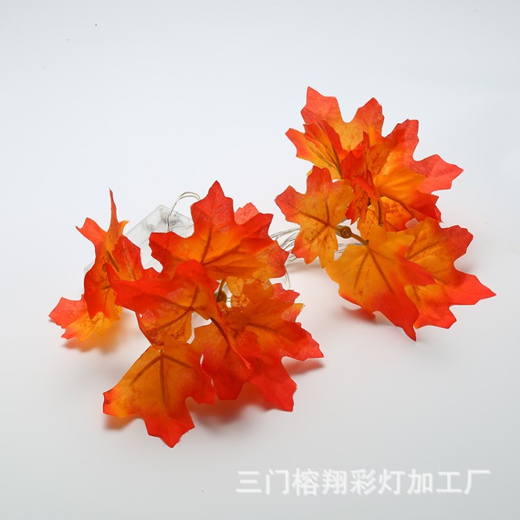 LED電池燈 紅色楓葉造型燈串圣誕節(jié)婚慶節(jié)日PARTY裝飾燈