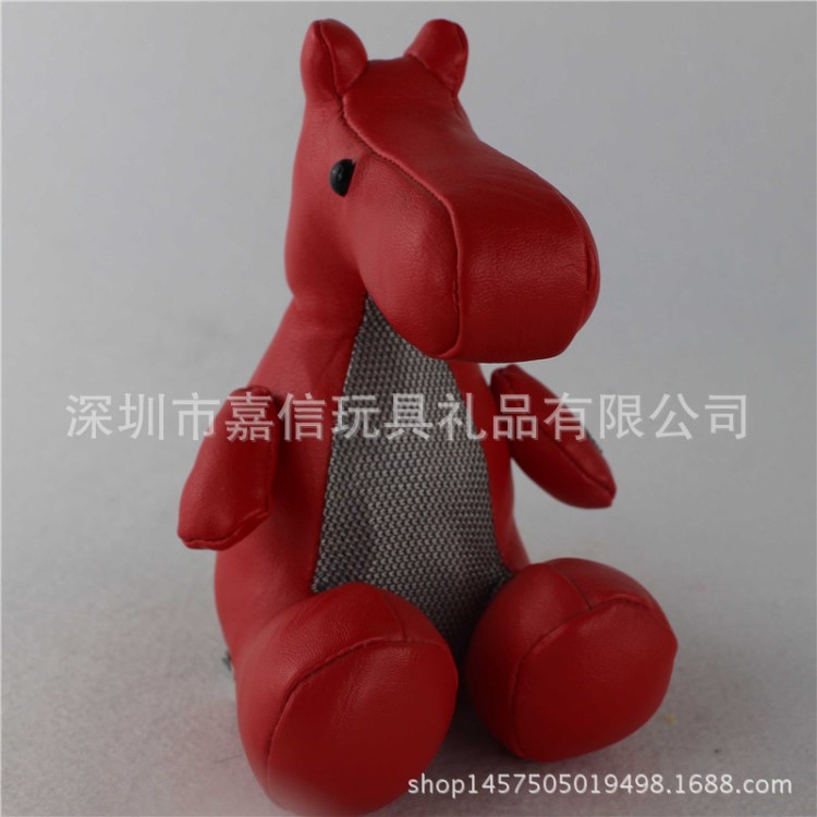 玩具廠家生產(chǎn)多功能音箱毛絨公仔 PU皮河馬玩偶 帶機(jī)芯毛絨玩具