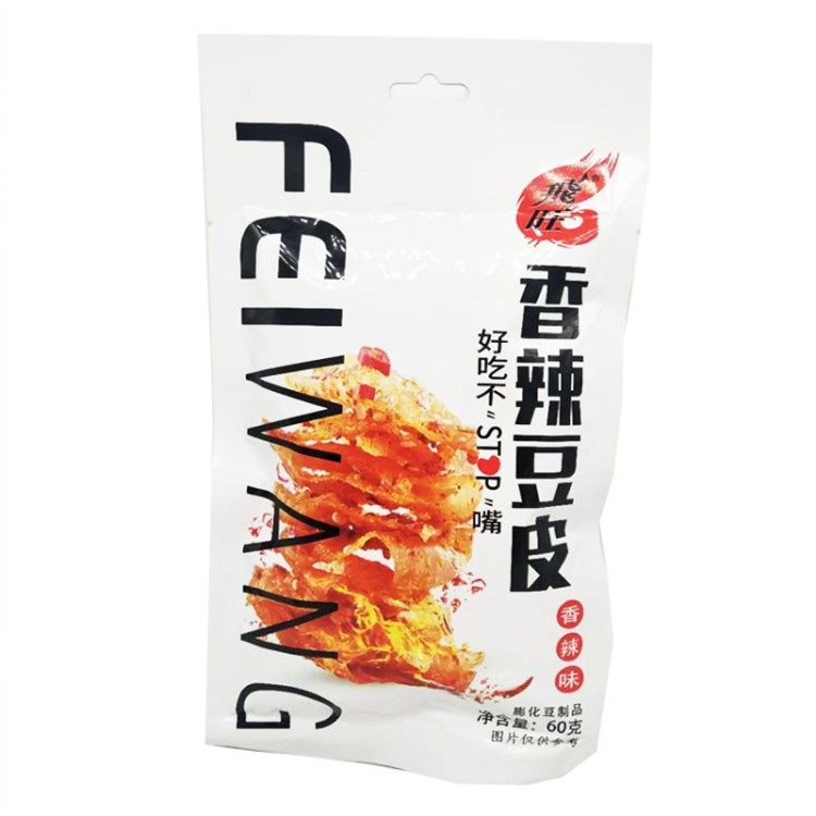 批發(fā)飛旺香辣豆皮60g休閑麻辣零食 辣條食品混批采購麻辣熟食