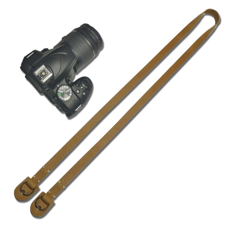 復(fù)古土黃色相機(jī)肩帶真皮相機(jī)帶 牛皮Camera belt背帶相機(jī)帶