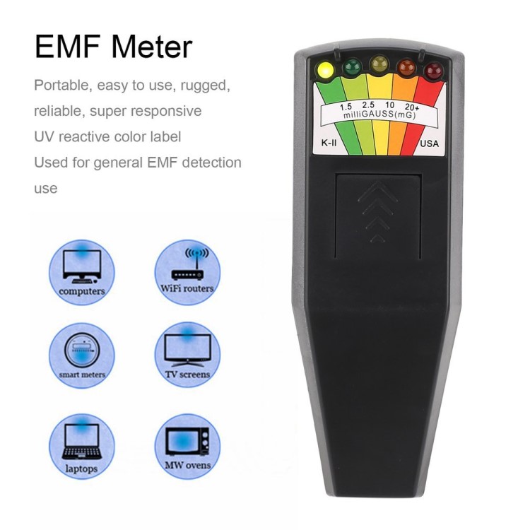 磁场测试仪EMF 辐射测试仪 k-ii便携式5-led指标的高斯计 测试仪