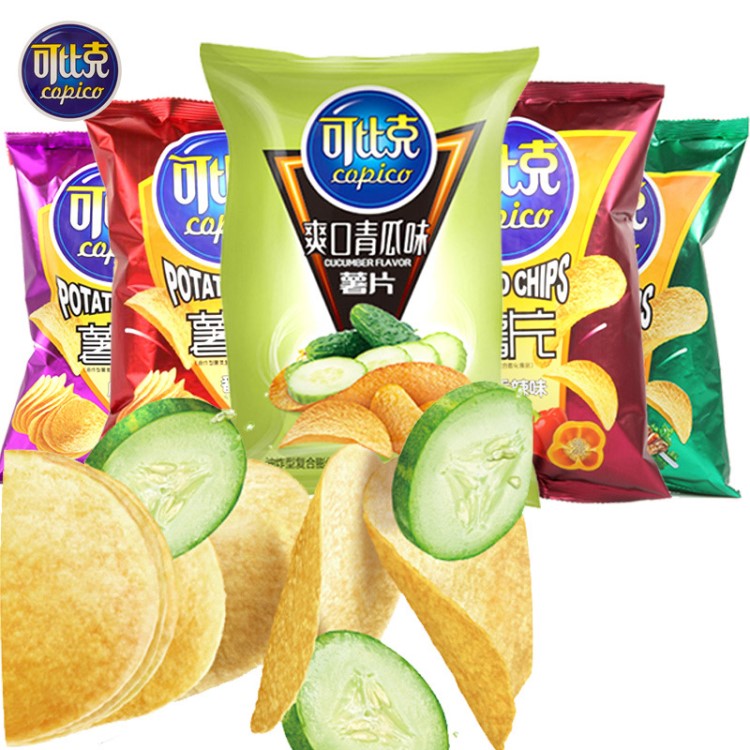 达利园可比克薯片60g膨化油炸型土豆片膨化食品休闲零食食品批发