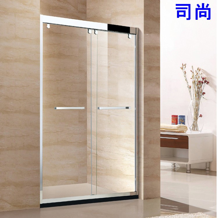 廠家直銷帶緩沖的304不銹鋼淋浴門、簡約一字型鋼化玻璃隔斷 D50