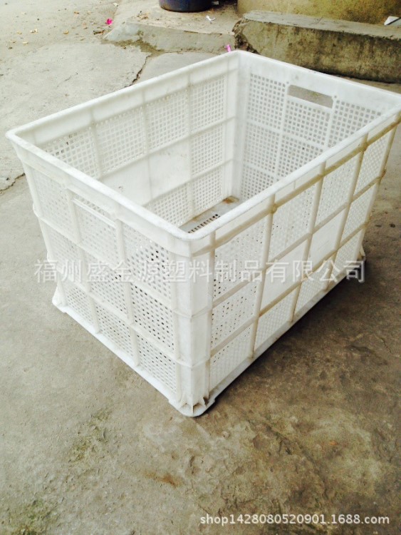 批發網格式塑料框 周裝箱 儲物箱 收納箱 蔬菜箱80*57*51透明