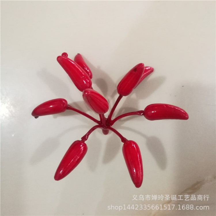 仿真水果仿真小紅辣椒 仿真盆景仿真花藤條裝飾水果串配件批發