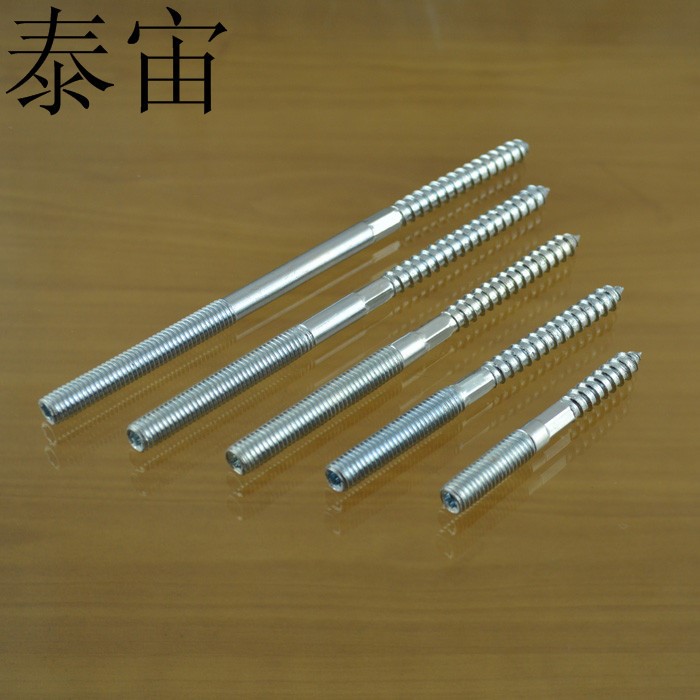 梅花雙頭牙螺絲梅花內六角螺絲樓梯雙頭牙尖尾自攻螺栓無頭m6-m8