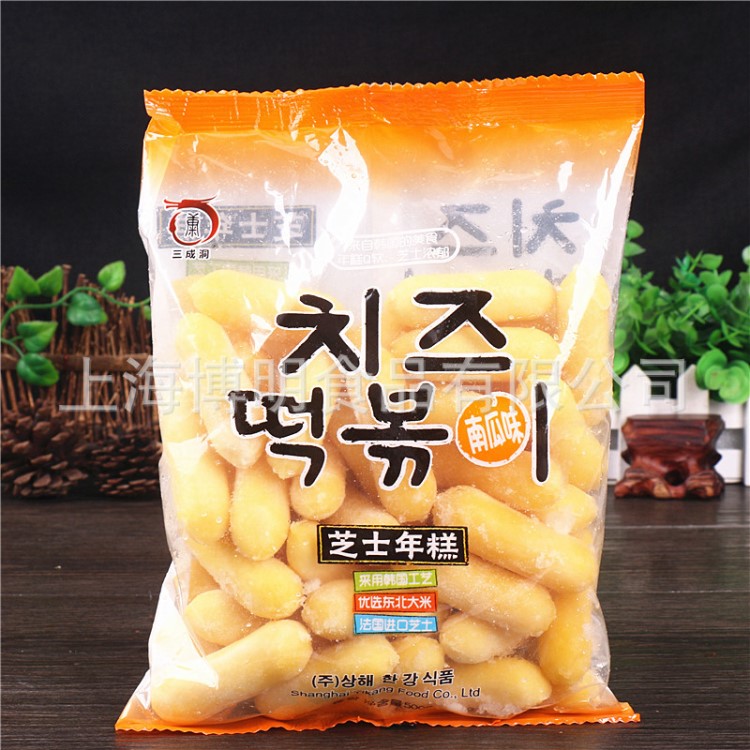 批發(fā) 一康韓式芝士年糕南瓜味500g 火鍋食材韓式芝心年糕條炒年糕