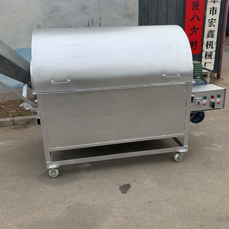 不銹鋼芝麻油菜籽炒鍋 炒干果花生的機(jī)器 辣椒大料滾筒炒貨機(jī)