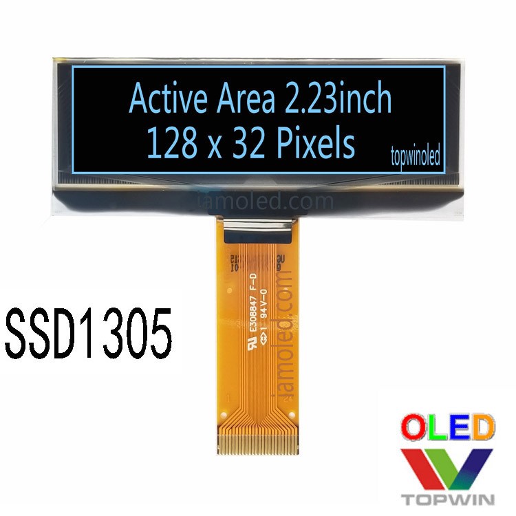 2.23英寸藍色光oled液晶顯示屏2832ALBCG15高亮黑底藍字省電工控