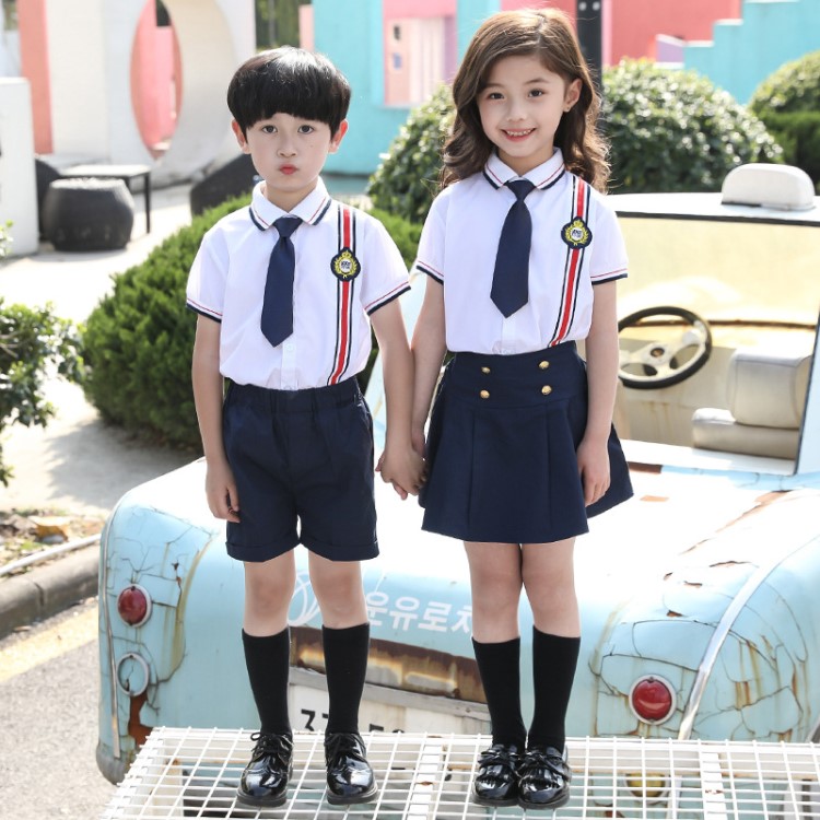 2019夏英伦校园风中小学生校服毕业季服装幼儿园园服班服男女套装