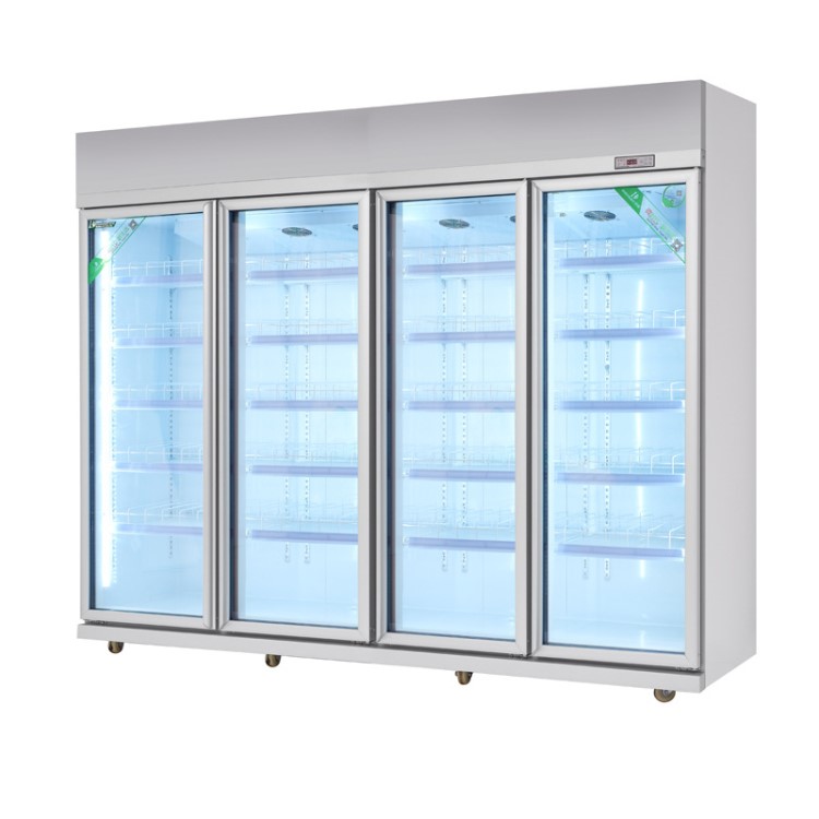 【綠締】四門大拉手立式冷藏展示柜 水果冰柜 凍冷藏柜 展示冷柜