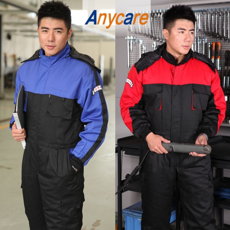 ANYCARE冬季男工作服加厚棉服戶外工裝連體服冷庫防寒保暖釣魚服