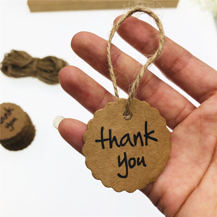吊牌 thank you牛皮紙吊牌 DIY飾品輔材料空白吊牌書(shū)簽禮品卡