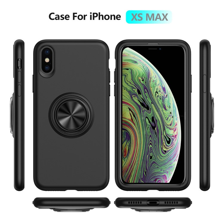 適用iphone XS MAX液態(tài)TPU車載磁吸手機(jī)殼 旋轉(zhuǎn)指環(huán)支架保護(hù)套