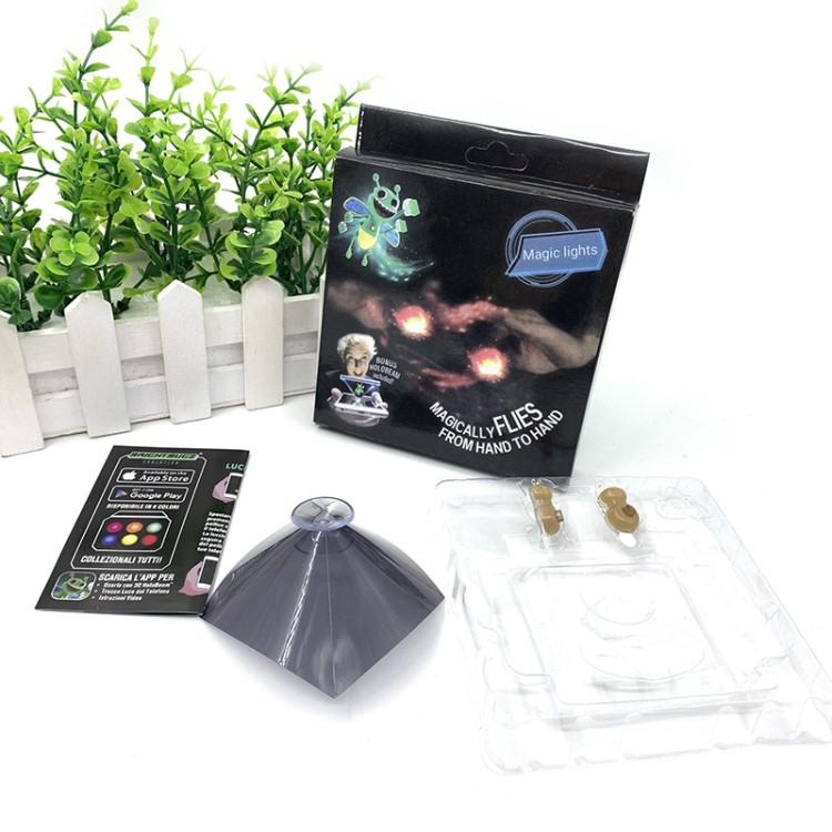 創意新奇小蜜蜂手指魔術熒光燈 手機屏幕3D全息投影魔術小蜜蜂