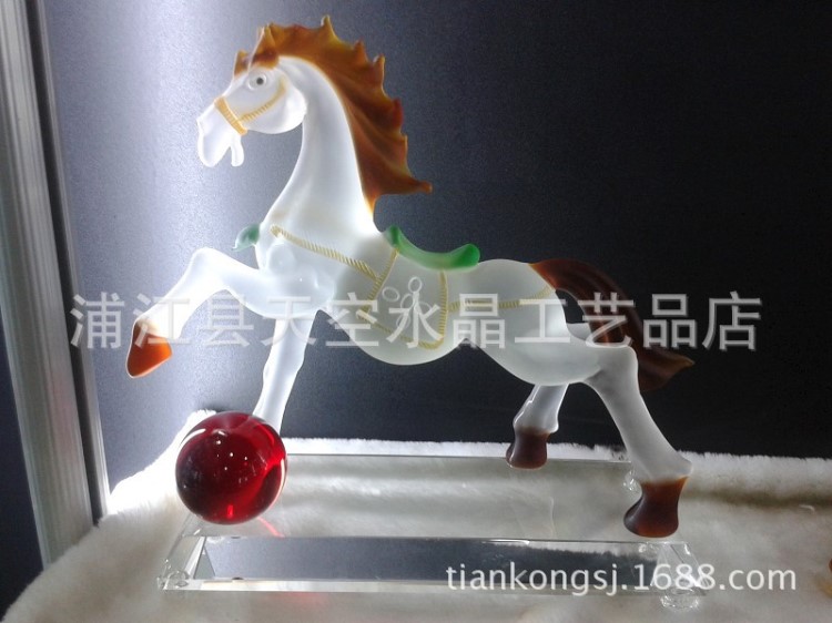 精品水晶馬工藝品生肖擺件 商務禮品 廠家定制