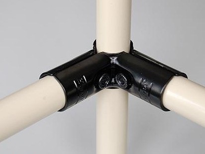 線棒精益管連接配件 鐵質黑色電泳接頭 復合管組成結構連接件