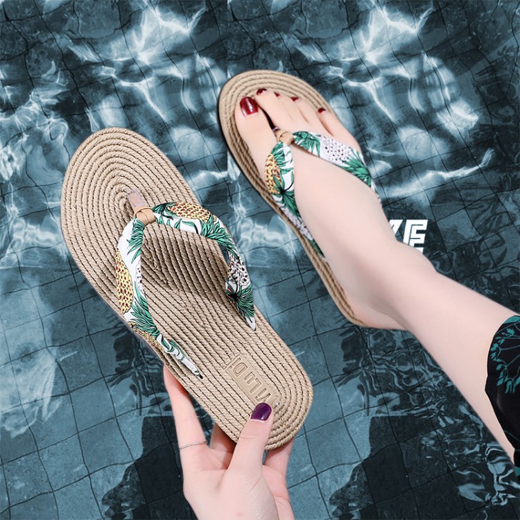 2019夏時(shí)尚外穿平底人字拖沙灘涼拖鞋女flip-flop slippers women