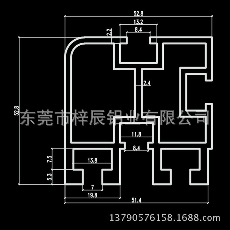 工业铝l型材5152铝合金型材自动插件铝型材开模定制异型材5251