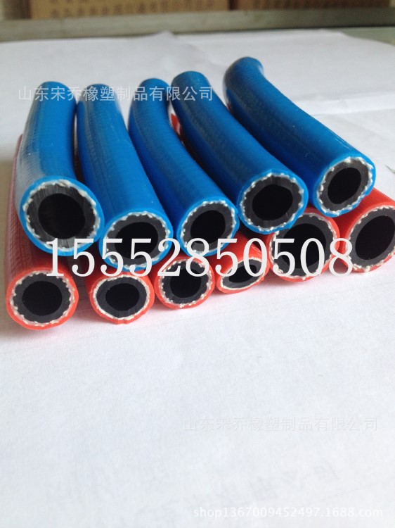 高壓空氣管焊接聯體雙色管 雙聯氧氣乙炔膠管8mm10mm